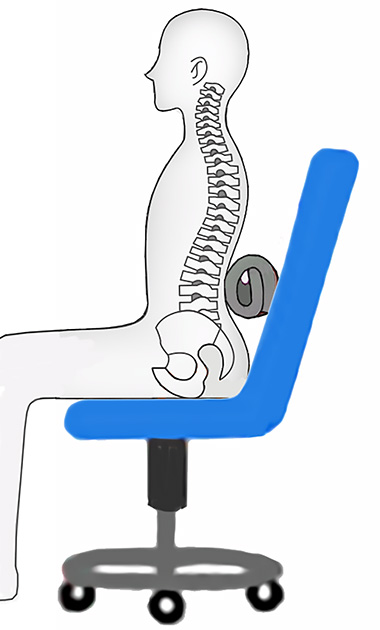 Dr.Silicone腰まくら:椅子に座った姿勢をよくする